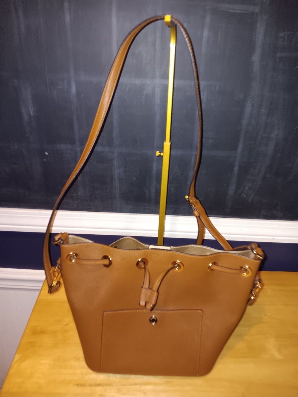 Michael Kors Leather Bucket Bag With Long Strap